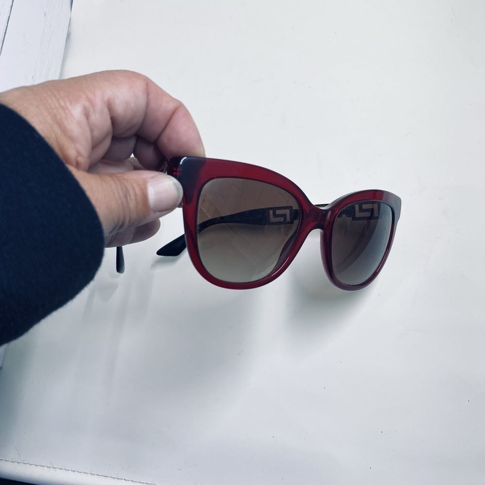Versace MOD 4294 Burgundy Cat Eye Sunglasses Gold Medusa Italy 54 20 - Picture 8 of 9